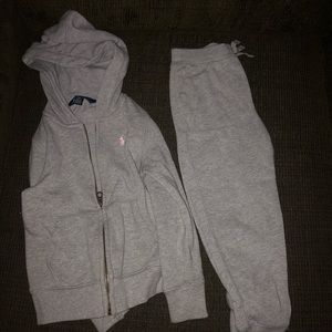 Girls polo jacket and pant set.
